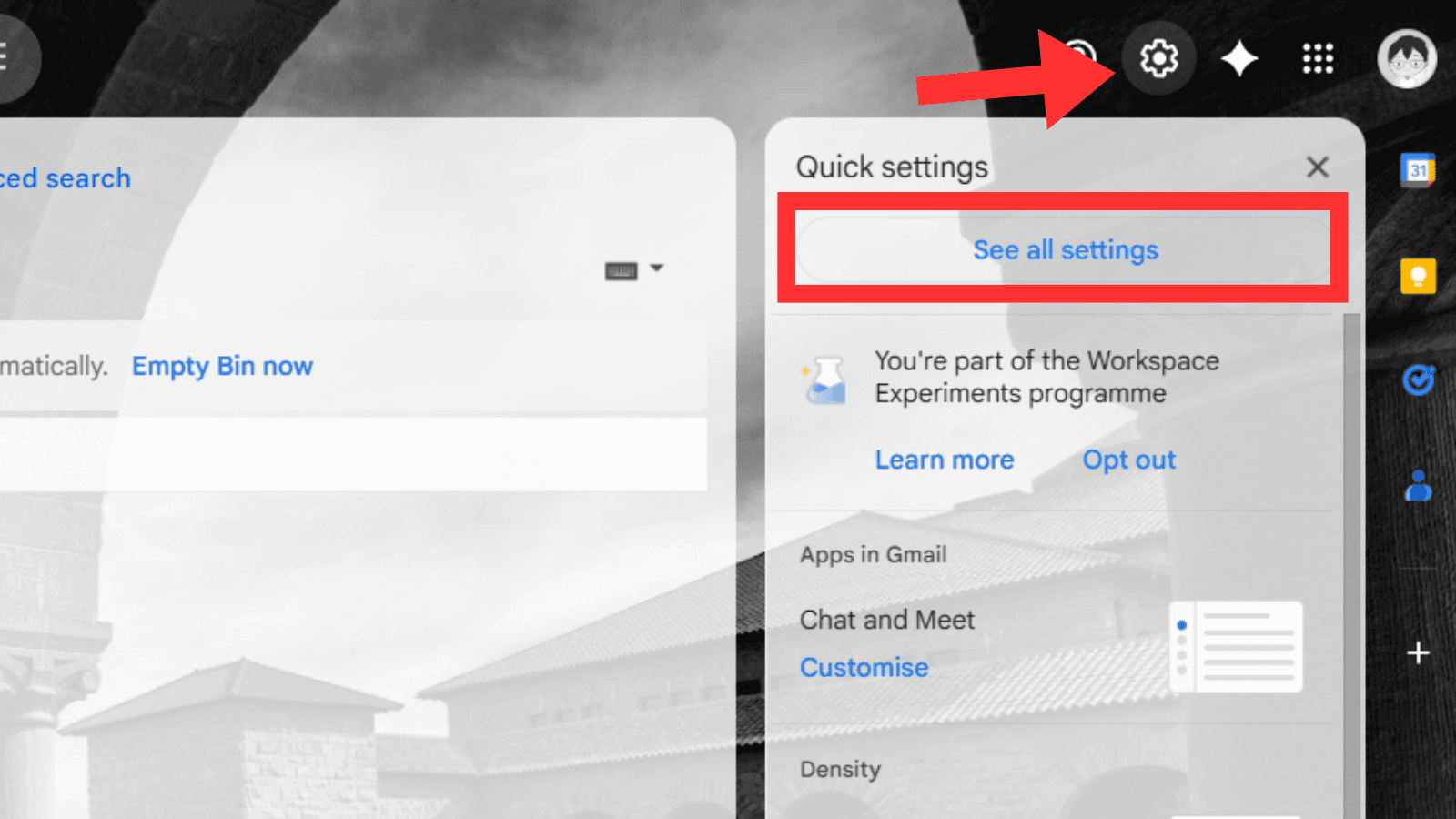 Gmail forwarding step 1